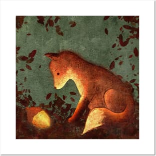 Cute Baby Fox in the Woods Posters and Art